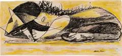 Jackson Pollock, Reclining Figure, 1942, ink and colored pencil on paper