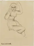 Tamara de Lempicka, Nu, les bras levés, 1932, graphite on paper