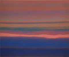 The Death of the Sun by Julian Stanczak, 1960, acrylic on canvas, sold May 2025