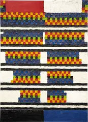 Interval in Six Scales. Per, VI (From a Mural in Five Panels) by Alfred Jensen, 1963, oil on canvas, sold May 2025
