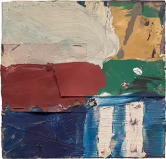 Alfred Leslie, Letter E, 1959, oil on paper collage on wood