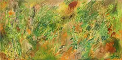 Soumya Netrabile, The Meadow, 2021, oil on canvas