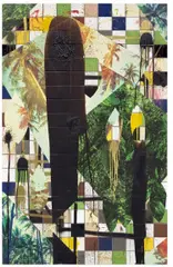 Rashid Johnson, Untitled Escape Collage, 2016, ceramic tile, black soap, wax, vinyl and spray enamel