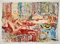 Cecily Brown, Picture This 3, 2020, hand-drawing in pastel over pastel monotype