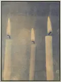 Poppy Jones, Hours, 2022, oil on suede over board, in artist's frame