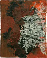 Mark Grotjahn, Untitled (Face), 2009–2010, oil on cardboard