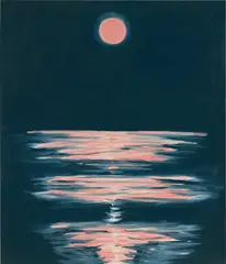 Ann Craven, Moon (Silent Pink Light over Saint George's River), 2021, oil on canvas