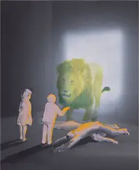 Tala Madani, The Eater, 2021, oil on linen