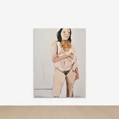 Mother and Child 4 by Chantal Joffe, 2006, oil on panel, sold May 2025