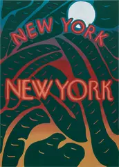 Joel Mesler, Untitled (NY NY Night), 2021, pigment on linen
