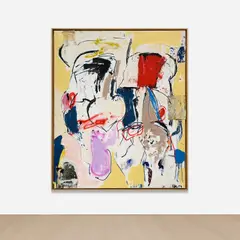 Eddie Martinez, Vulnerability of Solidification, 2014, spray paint, oil, enamel, collaged computer paper, baby wipes, thumbtack and paper on canvas