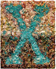 Marked Man by Vaughn Spann, 2020, polymer paint and mixed media on panel, sold May 2025