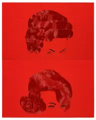 Farhad Moshiri, Curl, 2012, hand embroidered beads on canvas, in 2 parts