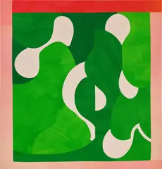 Sarah Crowner, Greens Window (Brazil), 2022, acrylic on sewn canvas