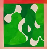 Sarah Crowner, Greens Window (Brazil), 2022, acrylic on sewn canvas