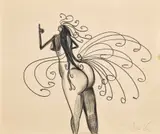 George Condo, Untitled, 1985, crayon on paper
