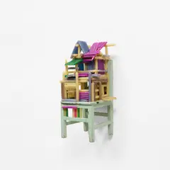 Chen Zhen, Un village sans frontières, 2000, wax candles on painted wooden chair