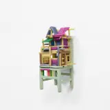Chen Zhen, Un village sans frontières, 2000, wax candles on painted wooden chair