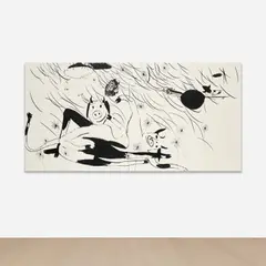 Calvin Marcus, Automatic Drawing (Untitled), 2017, oil crayon and Flashe on gessoed linen