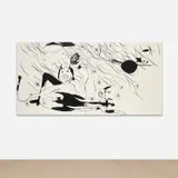 Calvin Marcus, Automatic Drawing (Untitled), 2017, oil crayon and Flashe on gessoed linen