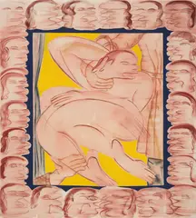Fait-divers by Anastasia Bay, 2022, acrylic and pastel on canvas, offered May 2025