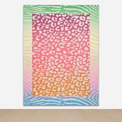 Rob Pruitt, Wild Life Painting (Pastel Zebra Cheetah), 2013, acrylic, glitter and enamel on linen