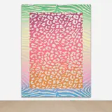 Rob Pruitt, Wild Life Painting (Pastel Zebra Cheetah), 2013, acrylic, glitter and enamel on linen