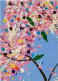 Damien Hirst, PB806. Spellbound Blossom, 2021, oil on card laid down on birch ply frames with canvas webbing around the edges