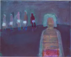 Katherine Bradford, Swim Team and Coach, 2022, acrylic on canvas