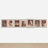 Vik Muniz, Seven works from the series Pictures of Garbage : (i) The Sower (Zumbi) ; (ii) The Bearer (Irmã) ; (iii) Marat (Sebastião) ; (iv) The Gypsy (Magna) ; (v) Woman Ironing (Isis) ; (vi) Mother and Children (Suellem) ; (vii) Atlas (Carlão), 2008–2011, chromogenic print, in 7 parts