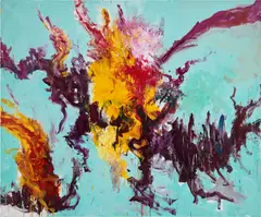 Alessandro Twombly, Solar Gate Way, 2022, acrylic on canvas