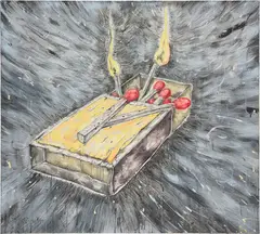 Li Jikai, The Burning Match, 2010, acrylic on canvas