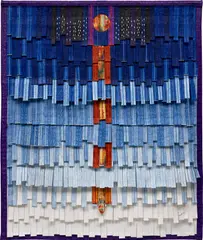 Abdoulaye Konaté, Le crayon, 2015, dyed and stitched fabric
