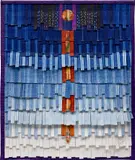 Abdoulaye Konaté, Le crayon, 2015, dyed and stitched fabric