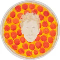 Nate Lowman, Pizza Face, 2011, ink on canvas