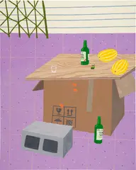 Wendy Park, Soju Melon, 2021, acrylic on canvas