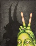 Samantha Rosenwald, Devil's Advocate, 2021, colored pencil on canvas