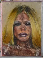 Catherine Mulligan, Blonde 1, 2021, oil on board, in artist's frame