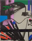 Ellen Berkenblit, Untitled, 2016, oil, paint stick and charcoal on sewn calico