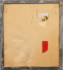 Neil Beloufa, Vintage 2: Yummy, 2012, steel, MDF, painted wood and paper collage