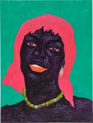 Kwesi Botchway, Pink Hair 1, 2021, oil on canvas