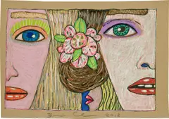 Brian Calvin, Untitled, 2018, color pencil and marker on paper