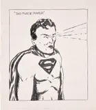 No Title (This Must Be Painted!) by Raymond Pettibon, 1991, ink on paper, sold Feb 2025