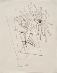 Face II by George Condo, 1982, ink on paper, sold Feb 2025