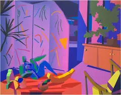 Jonathan Chapline, Interior Screen, 2019, acrylic on panel