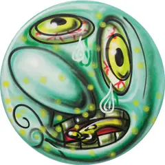Sik by Kenny Scharf, 2020, spray paint on canvas over board, sold Dec 2025