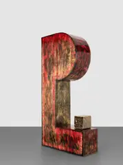 Sterling Ruby, Parabolic Umbilic, 2007, wood, urethane, spray paint and ceramic, in two parts
