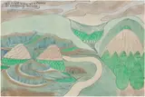 Joseph Yoakum, Open View of a Preary at Gailsburg, Illinois, pastel, ink and colored pencil on paper