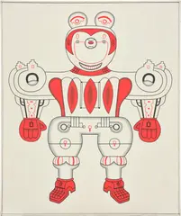 Karl Wirsum, Count Fasco's Mouse Piece Whitey Jr. #2, 1983, acrylic on canvas, in artist's frame