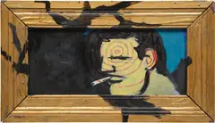 Robert Loughlin, Meaningful Conversation, 2004, acrylic and nails on panel, in artist's frame